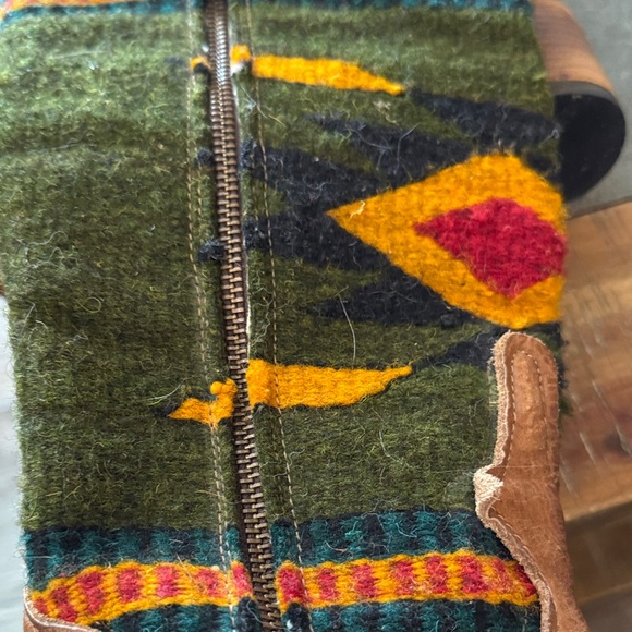 Freebird Tan Leather Boots with Multicolor Pattern - Picture 3 of 8